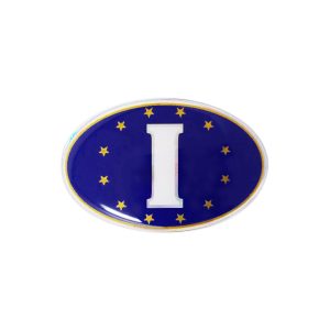 3D Sticker Ovale “I” Fondo EU