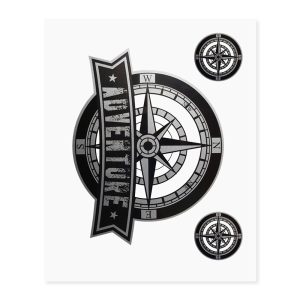 Adesivi Adventure Stickers per Bauletti Moto Rosa dei Venti