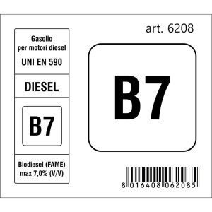Adesivo Sigla Carburante 2018, 7,5 x 6,5 cm