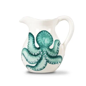 brocca caraffa in ceramica decorato con polpo