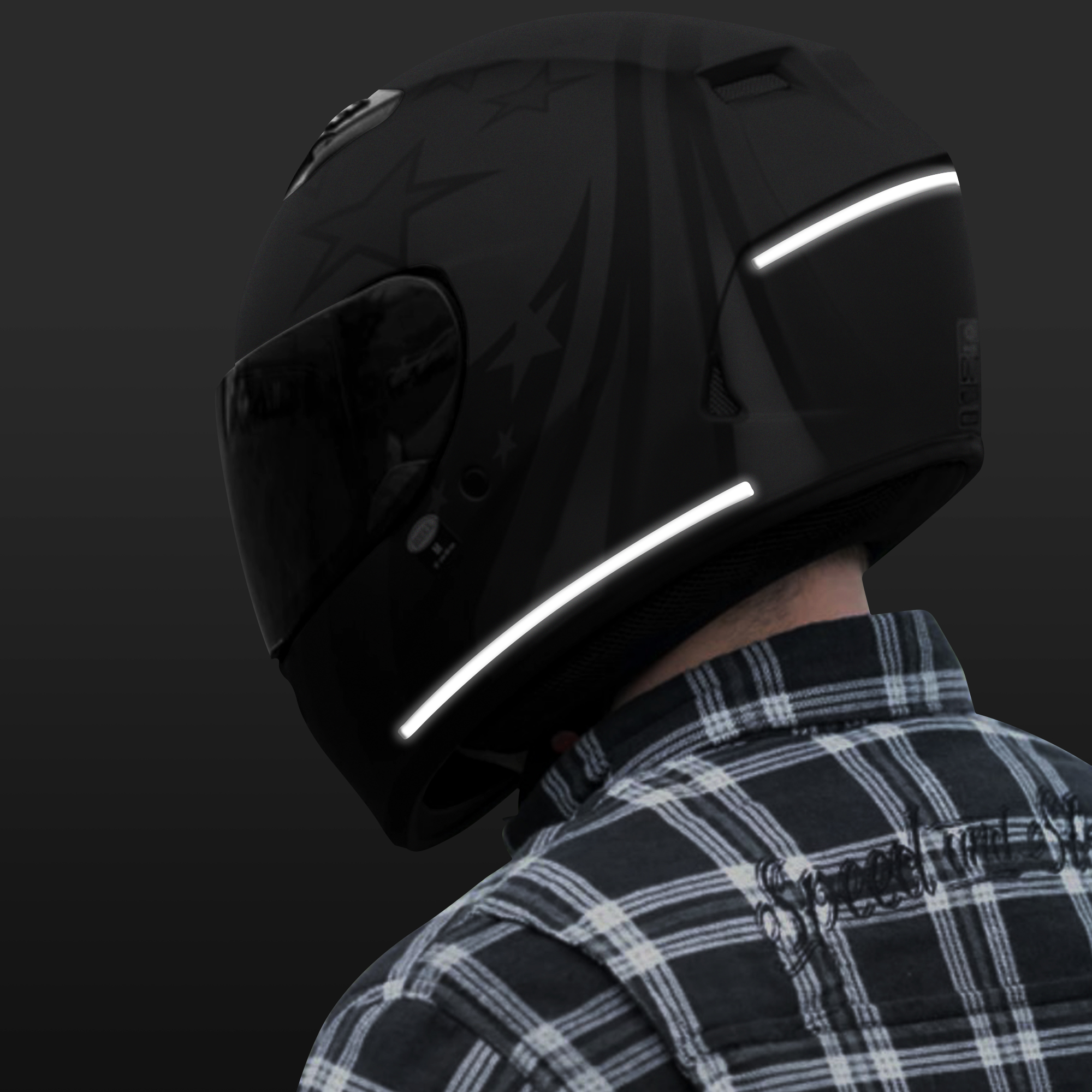 Strisce Adesive 3D Rifrangenti per Casco Moto, Bianco, 1 x 30 cm - immagine 4