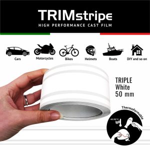 Trim Stripe Strisce Adesive per Auto, 3 Fili, Bianco